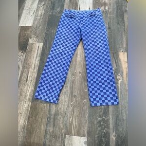 EMMA MULHOLLAND ON HOLIDAY Check Kokomo Pant - Blue - Size Medium